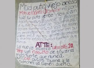 Admite AMLO tener miedo ante narcomantas