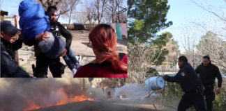 Rescatan policías a jovencita de entre las llamas