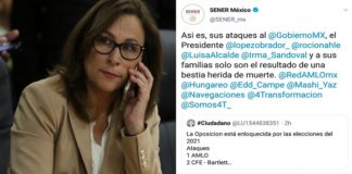 Ataques a AMLO son de “bestia herida de muerte”, tuitea la Sener y luego lo borra