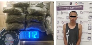 Detienen a puchador; llevaba 112 gramos de marihuana