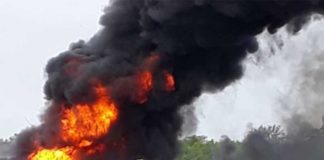 Robaban gasolina y les explota la pipa en Colombia