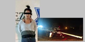 Intentó robarse poste de 9 metros en la madrugada; es arrestada