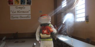 Sanitiza municipio templos de culto cristianos