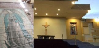 Aire desprende imagen de la Virgen de Guadalupe en El Punto