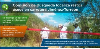 Localiza comisión de búsqueda restos humanos en la carretera Jiménez-Torreón