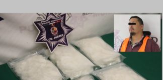 Cargaba con 5 kilos de cristal con valor de 1 millón 200 mil pesos