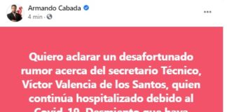 Víctor Valencia está vivo: Aclara Alcalde
