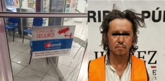 Causa destrozos en farmacia Benavides