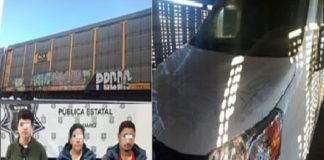 Migrantes peruanos dañan auto reciente en vagón de tren