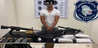 Detienen a criminal con arsenal y cuatro kilos de cristal