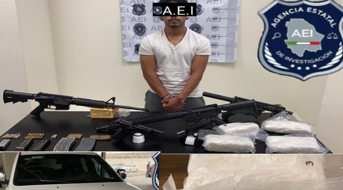 Detienen a criminal con arsenal y cuatro kilos de cristal