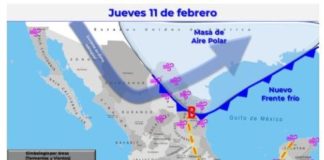 Entrará frente frío número 35 esta tarde noche