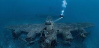 Buzo encuentra un avión de la Segunda Guerra