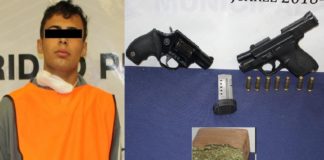 Discutía con quinceañera; traían dos pistolas y marihuana