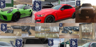 Aseguran armas y vehículos robados en EU, en rancho de Ojinaga