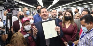Entregan a Pérez Cuéllar constancia de mayoría como alcalde electo de Juárez