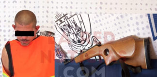 Policías municipales detienen a sujeto en posesión de un rifle calibre 4.5