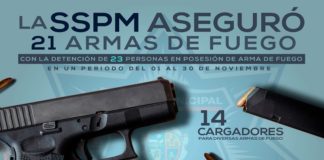 Aseguraron 21 armas de fuego en noviembre
