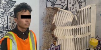 Roba motor de aire y rejilla oxidada; lo atrapan