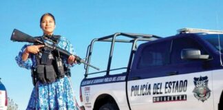 Mujer rarámuri se integra a policía estatal y posa con arma larga