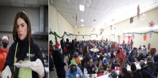 Reparte presidenta del DIF comida navideña a personas en situación de calle