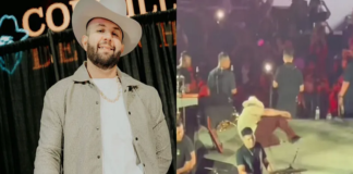 Cantante se cae en medio concierto