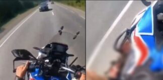 Vídeo: Motociclista pierde parte del pie por querer rebasar en carretera