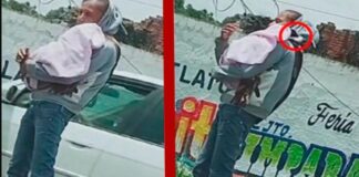 Captan en video a mujer pidiendo limosna con ‘perrhijo’ en brazos