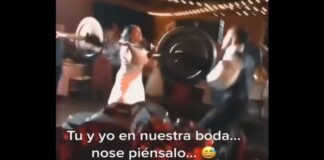 Vídeo: Novios hacen pesas en plena boda