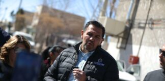 Entrega Presidente Municipal obras de repavimentación de la calle Hangar