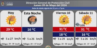 Temperatura máxima alcanzará 29 grados centígrados