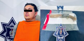 Detienen a sujeto en posesión de una escopeta calibre 20