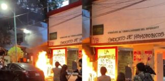 Manifestantes LGBTQ vandalizan sindicato del Infonavit en CdMx