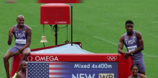 Estados Unidos deleita y bate récord mundial en 4×400 mixto
