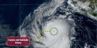 Huracán ‘Kristy’ llega a categoría 3; alcanzará el nivel 4 esta tarde