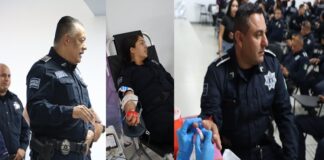 Donan sangre policías municipales; esperan llegar a cifra de 100 agentes