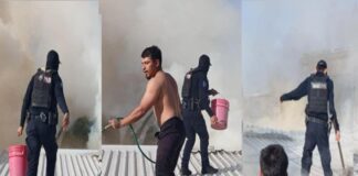 Flamazo del boiler le incendia la casa; policías entran en acción
