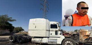 Desmantelaba tráiler robado a media calle