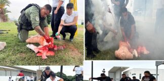 Reciben agentes curso de heridos en combate