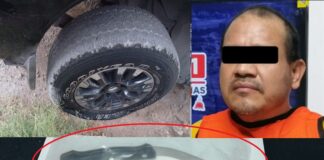 Navajea llantas de camioneta y quiebra vidrios de auto