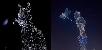 Así fue el espectáculo en China con 16 mil drones y pirotecnia