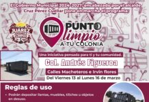 Instalan Puntos Limpios a tu Colonia en zonas donde llevan programa Juárez Amanece Limpio
