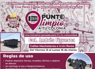 Instalan Puntos Limpios a tu Colonia en zonas donde llevan programa Juárez Amanece Limpio