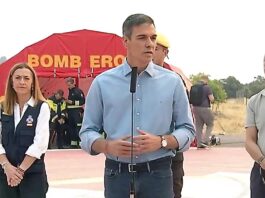 Sánchez visita zona afectada por incendios; van 270 mil evacuados en España y Francia